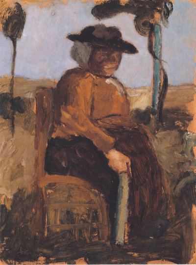 Study of Seated Dreebeen in the Garden by Paula Modersohn Becker